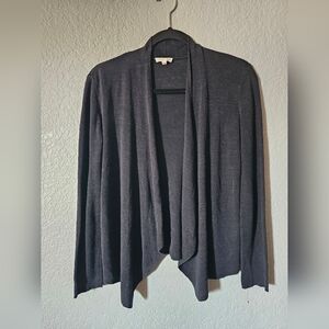 Eileen Fisher Angle Front Cardigan -Organic Linen-Gray-Size Small